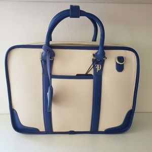 NWT: Elegant Cream and Blue Multi-purpose bag
